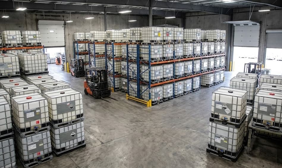Indoor warehouse with racking